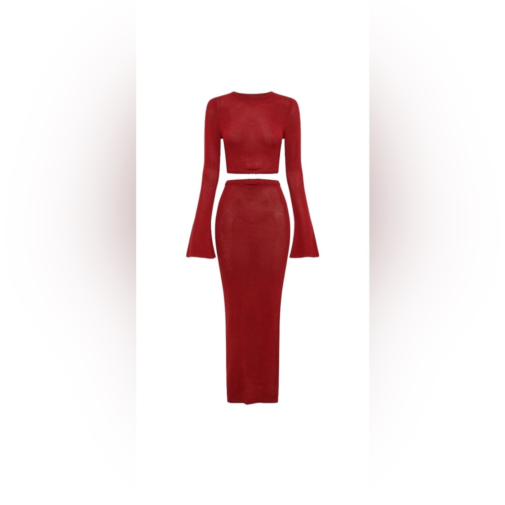 Meshki Red Cut-Out Maxi Dress - Picture 2 of 6